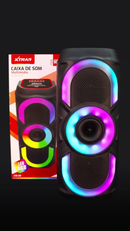 Caixa de Som Bluetooth 30W RGB — LED Personalizável, FM, USB e TWS | Praia, Festa e Viagem