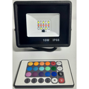 Refletor 10W LED SMD Slim Mini Holofote RGB Colorido IP67 Bivolt COM Controle