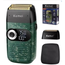 Barbeador Elétrico Shaver Kemei Km2027 Bivolt Profissional Cor Verde-escuro 110V/220V