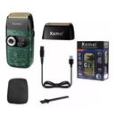 Barbeador Elétrico Shaver Kemei Km2027 Bivolt Profissional Cor Verde-escuro 110V/220V