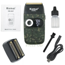 Barbeador Elétrico Shaver Kemei Km2027 Bivolt Profissional Cor Verde-escuro 110V/220V