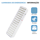 Luminária Emergência Lâmpada 30 ou 60 Leds Recarregável Bivolt Luz Branca Fria