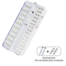 Luminária Emergência Lâmpada 30 ou 60 Leds Recarregável Bivolt Luz Branca Fria