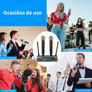 Microfones Sem Fio Duplo Serie Dinâmico Profissional NEW'ION