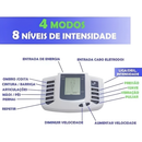 Massageador Elétrico Portátil com Visor LCD 8 Níveis de Intensidade Vários Modos de Massagem