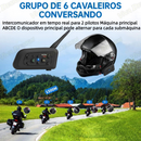 V6 Plus Mais Fone De Ouvido Intercomunicador De Capacete De Motocicleta Bluetooth Com Interfone BT De 1500M
