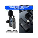 Microfone de Lapela Sem Fio K9 Vlog Compatível Tipo C e iPhone