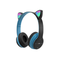 Fone de Ouvido Bluetooth Orelha de Gato — LED RGB, Entrada P2, FM e Cartão SD | Estilo Kawaii