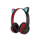 Fone de Ouvido Bluetooth Orelha de Gato — LED RGB, Entrada P2, FM e Cartão SD | Estilo Kawaii