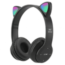 Fones de ouvido de gato com LED sem fio Bluetooth para gatinhos anjgg