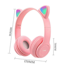 Fones de ouvido de gato com LED sem fio Bluetooth para gatinhos anjgg