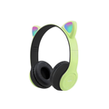 Fone de Ouvido Bluetooth Orelha de Gato — LED RGB, Entrada P2, FM e Cartão SD | Estilo Kawaii